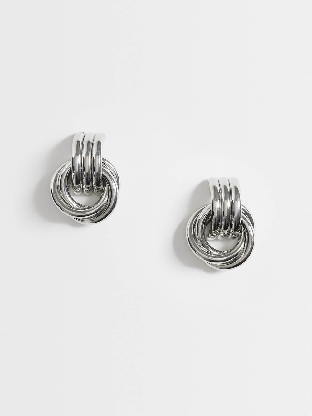 Silver Knot Hoop Earrings - Modern Women's Jewelry